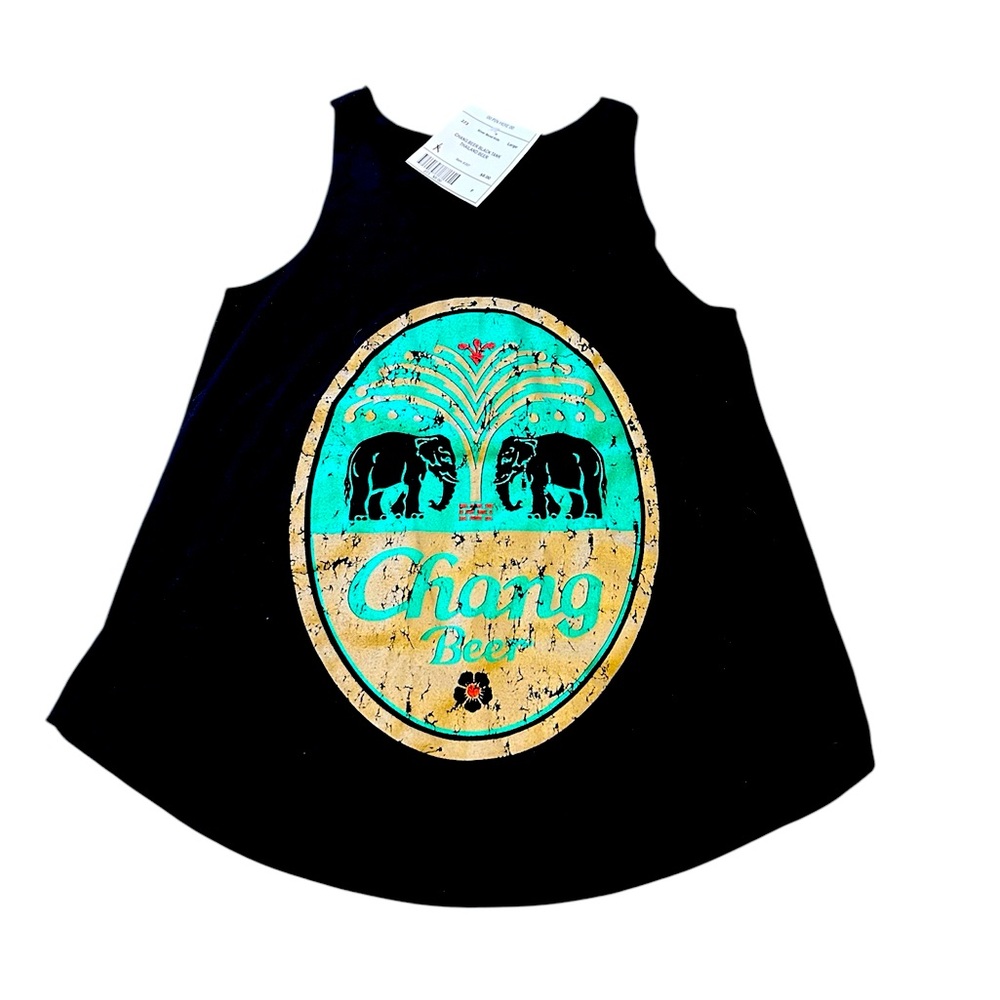 Thailands favorite beer. Chang Beer tank (size Medium)